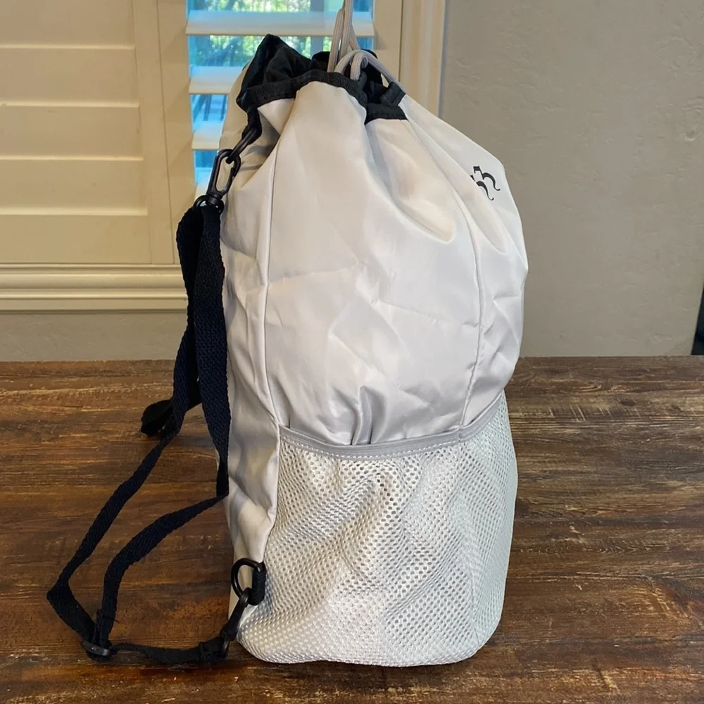 33 - Drawstring Silver Backpack for Women Lightweight with Large Capacity